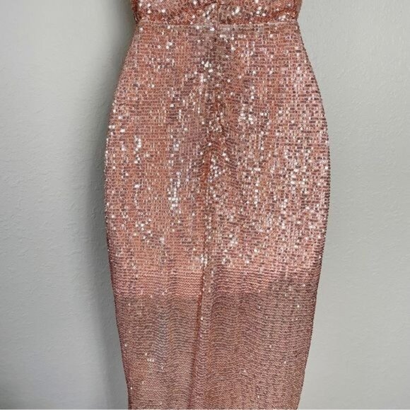 NBD Revolve sequin kash gown baby pink strapless XS - Picture 11 of 15